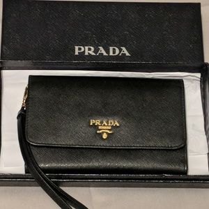 Prada Saffiano Wristlet Wallet